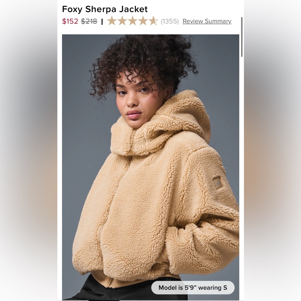 EUC, Alo Foxy Sherpa Jacket (camel), size M